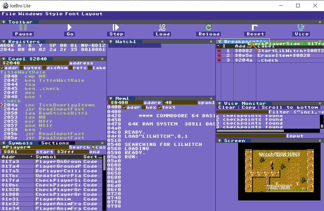 Starting to debug Witch Rescue Service